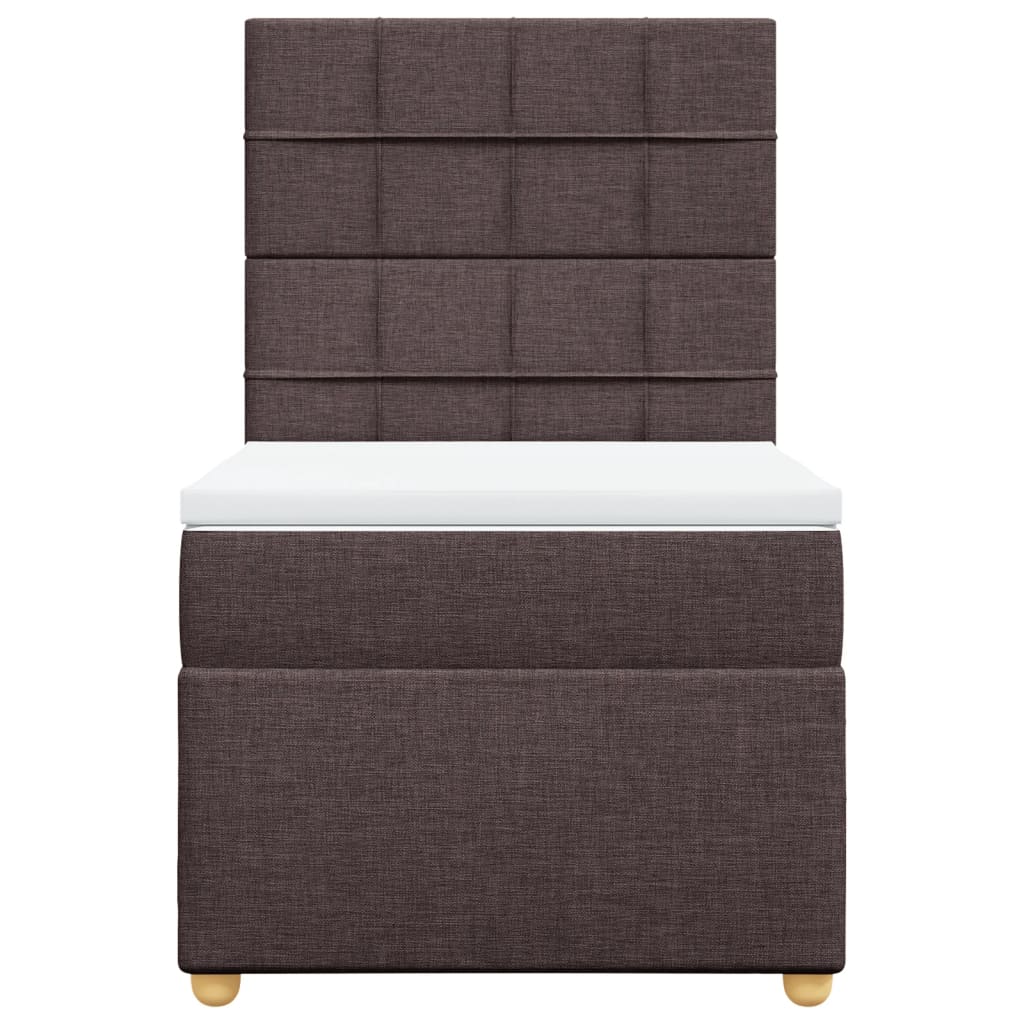 Boxspringbett mit Matratze Dunkelbraun 90x200 cm Stoff