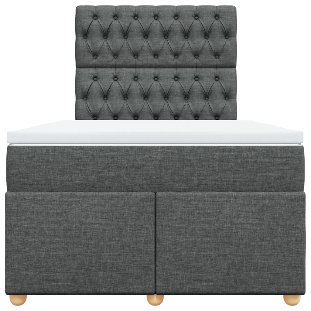 Boxspringbett mit Matratze Dunkelgrau 120x200 cm Stoff