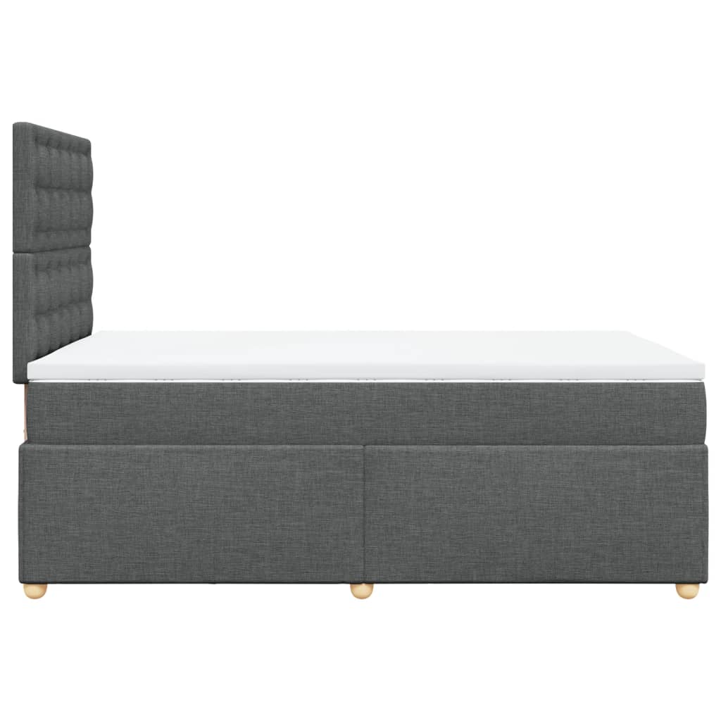Lit sommier tapissier avec matelas tissu gris foncé 120x200 cm