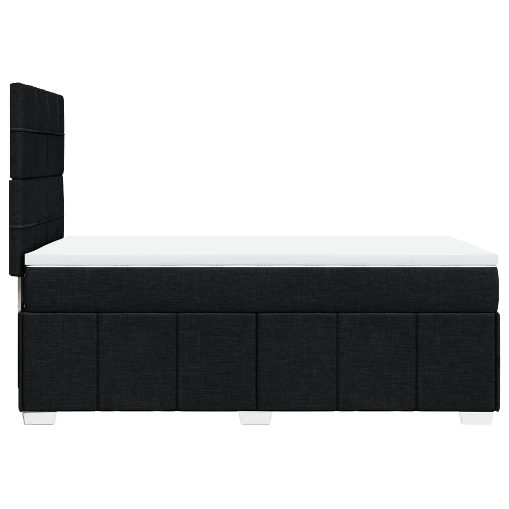 Box spring bed with mattress black 80x200 cm fabric