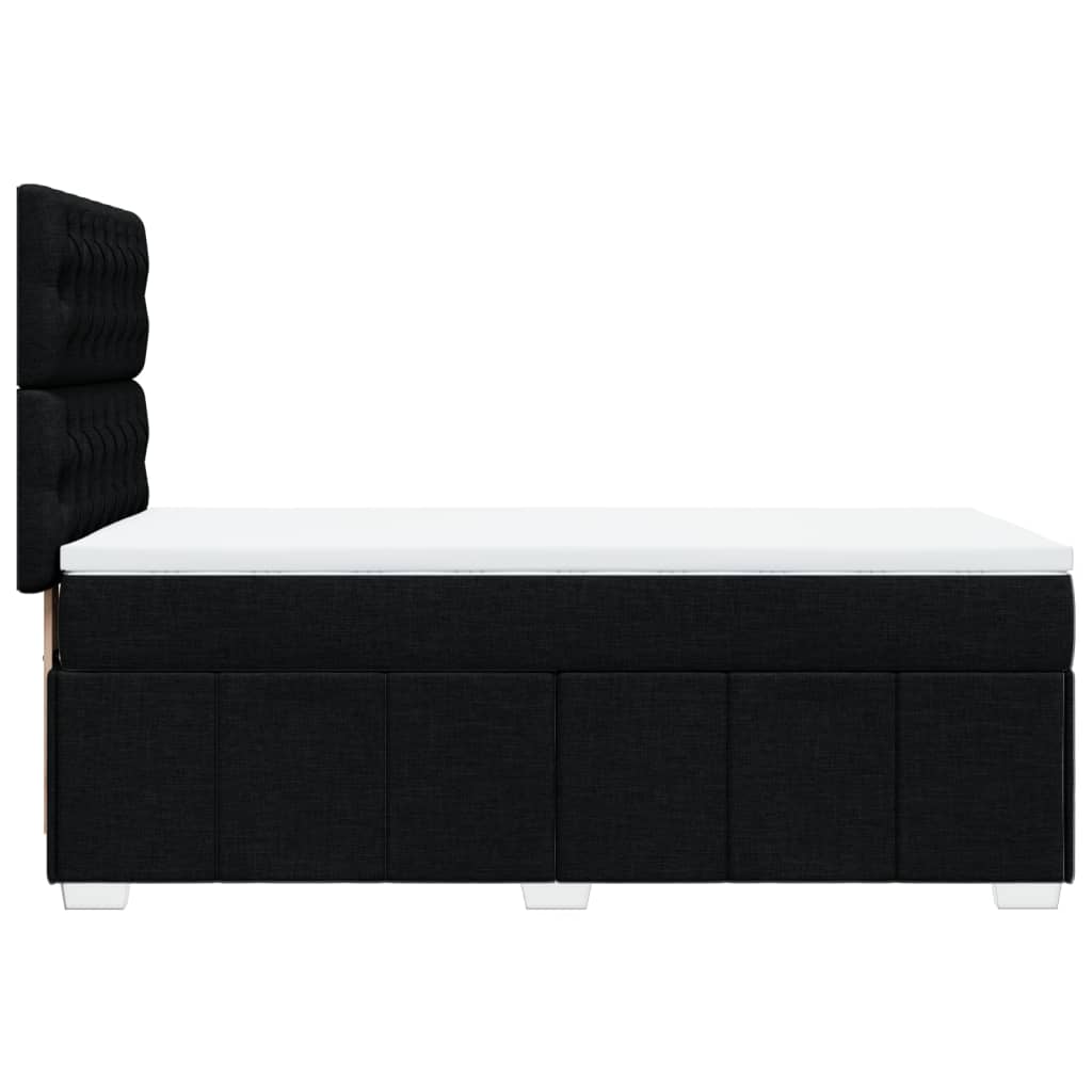 Box spring bed with mattress black 80x200 cm fabric
