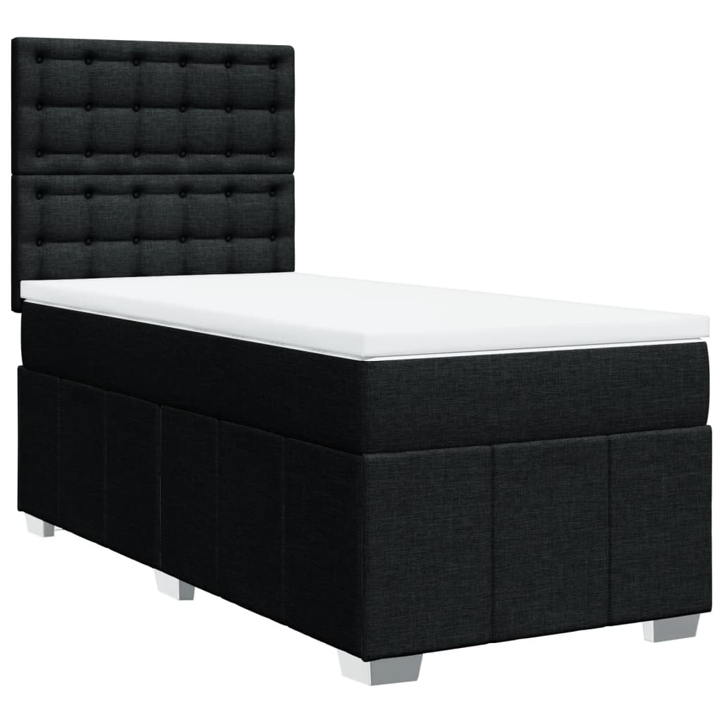 Box spring bed with mattress black 80x200 cm fabric