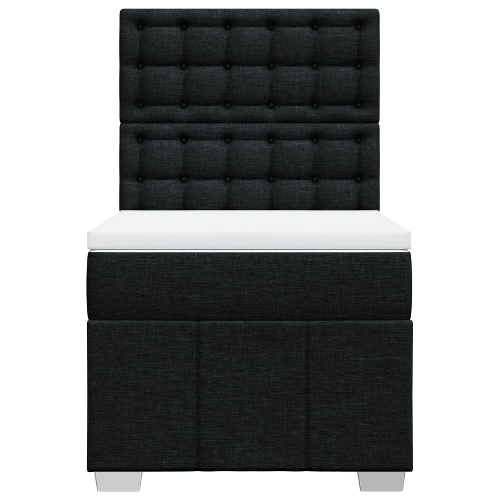 Box spring bed with mattress black 80x200 cm fabric