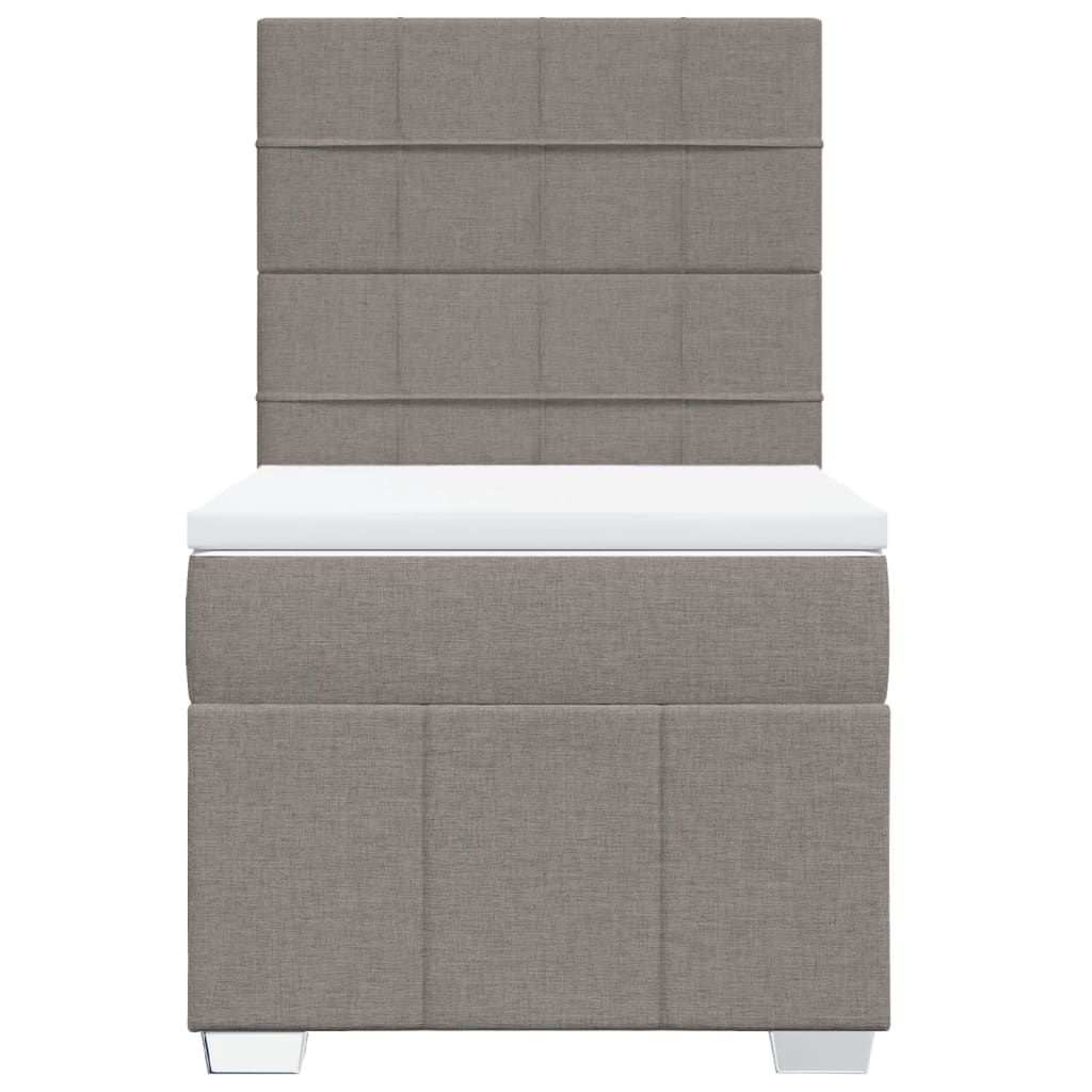 Box spring bed with mattress taupe 90x200 cm fabric