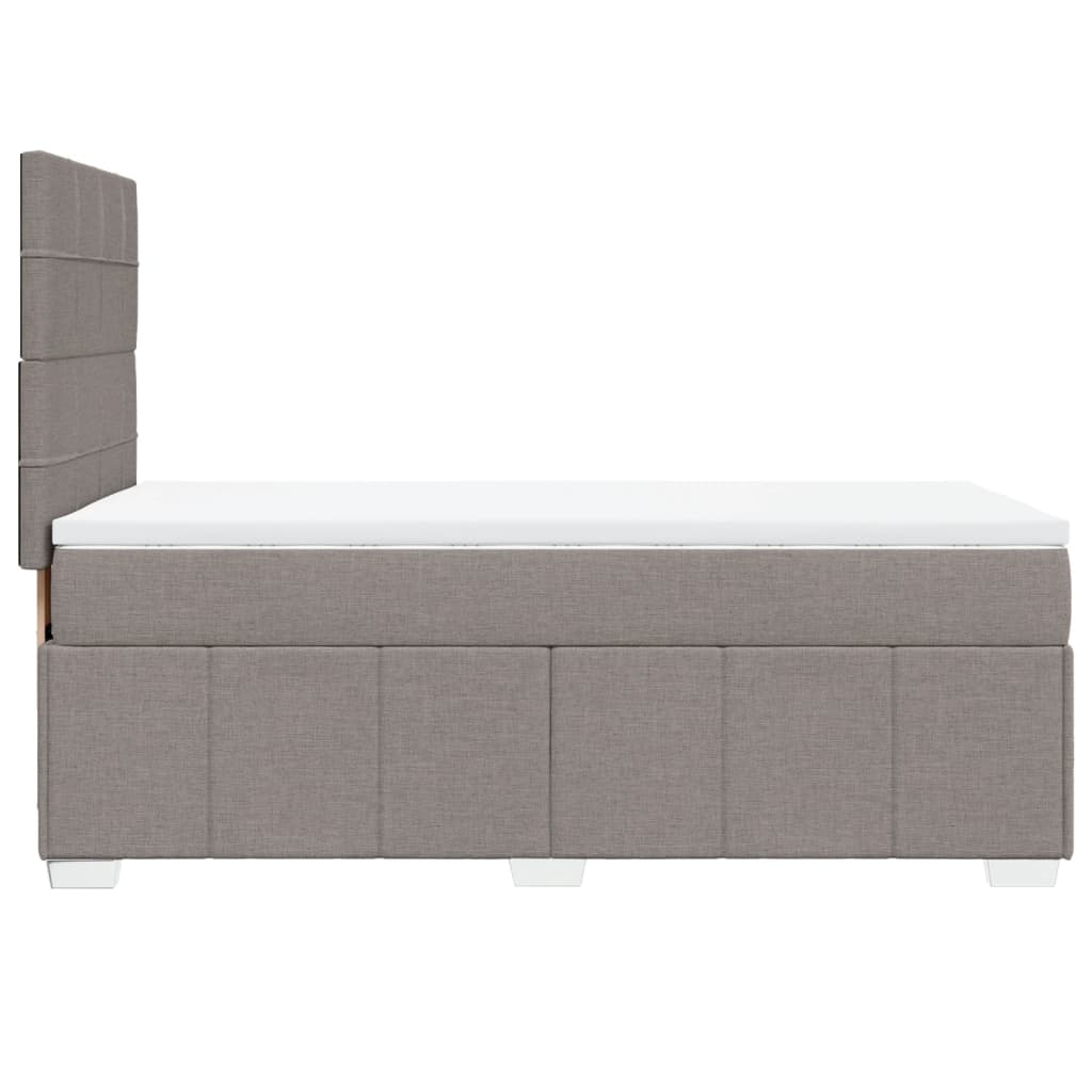 Box spring bed with mattress taupe 90x200 cm fabric