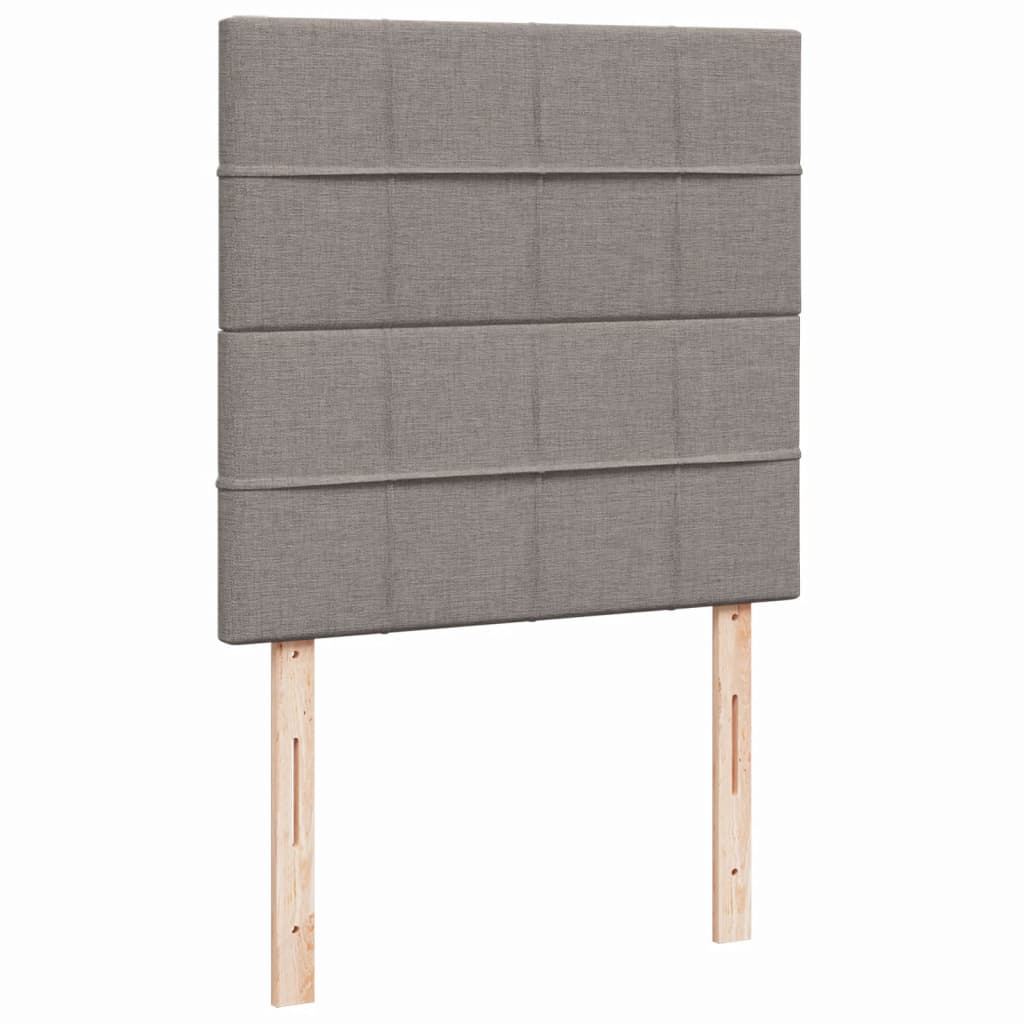 Box spring bed with mattress taupe 90x200 cm fabric