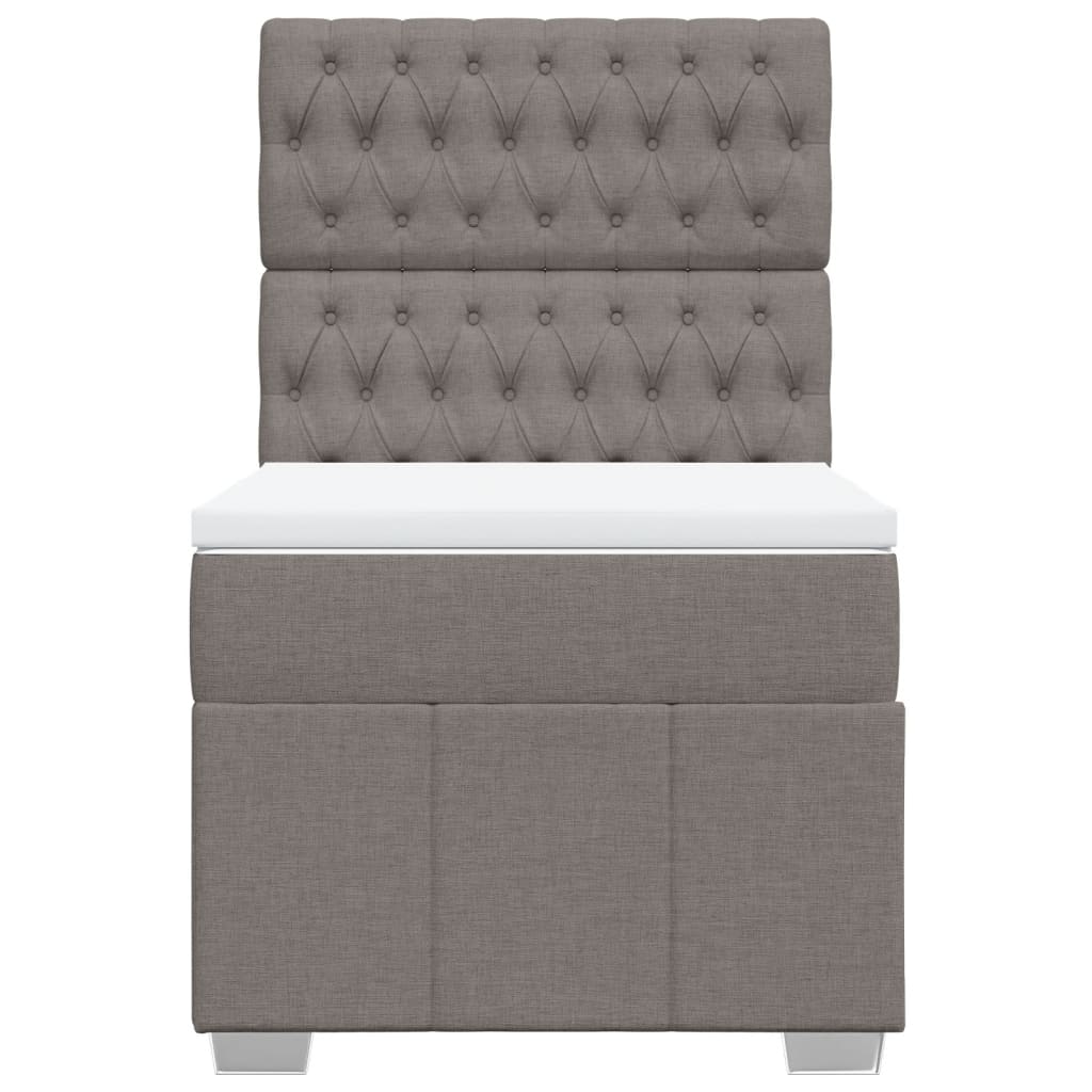 Box spring bed with mattress taupe 90x200 cm fabric