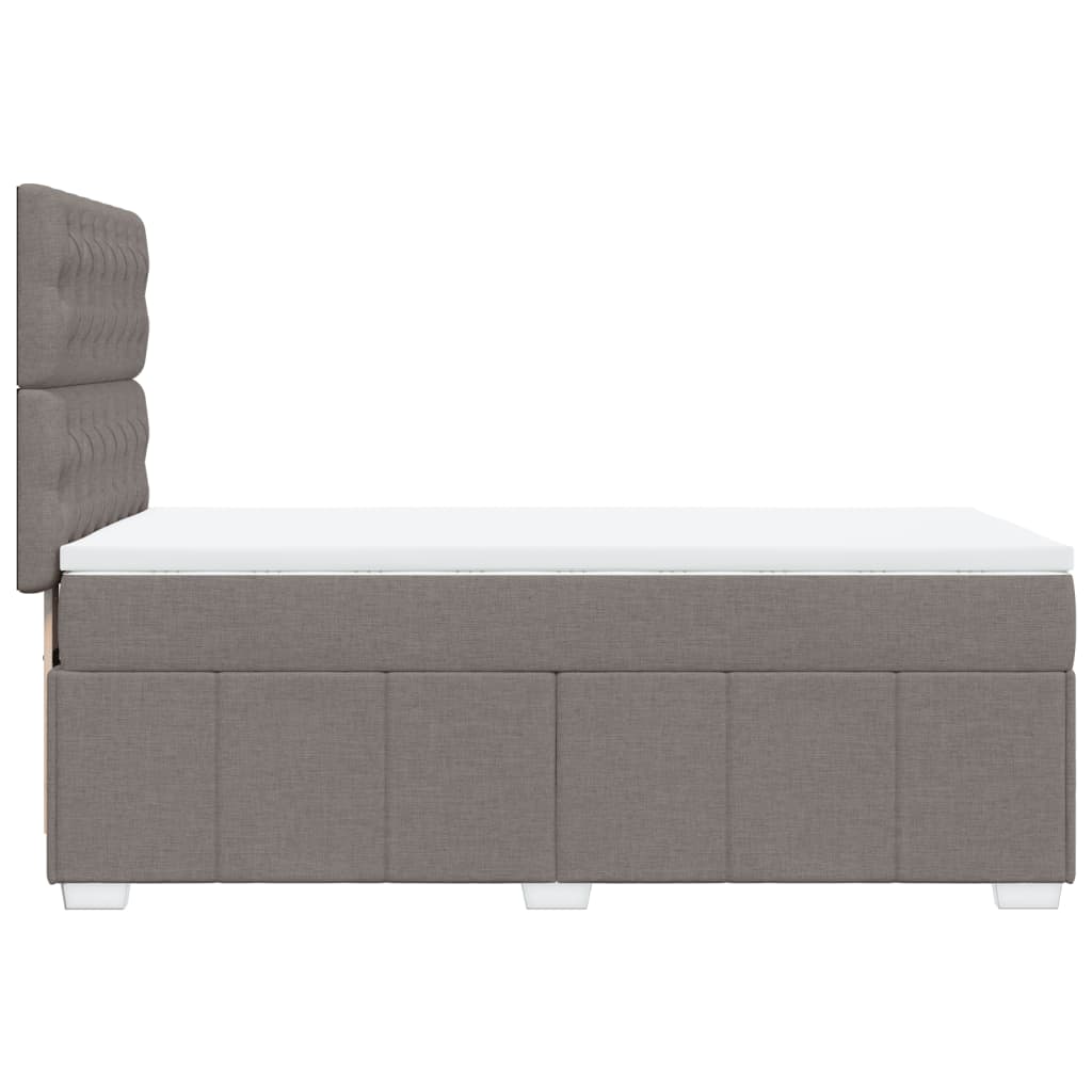 Box spring bed with mattress taupe 90x200 cm fabric