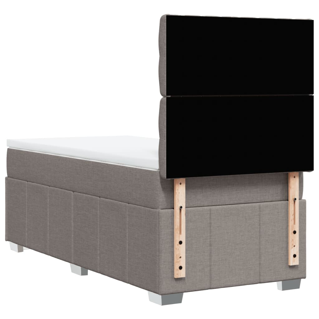 Box spring bed with mattress taupe 90x200 cm fabric