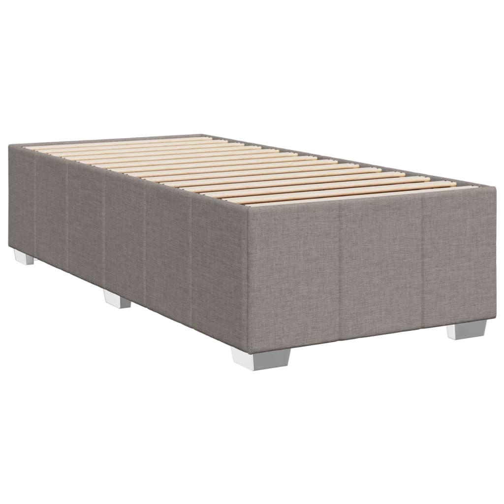 Box spring bed with mattress taupe 90x200 cm fabric