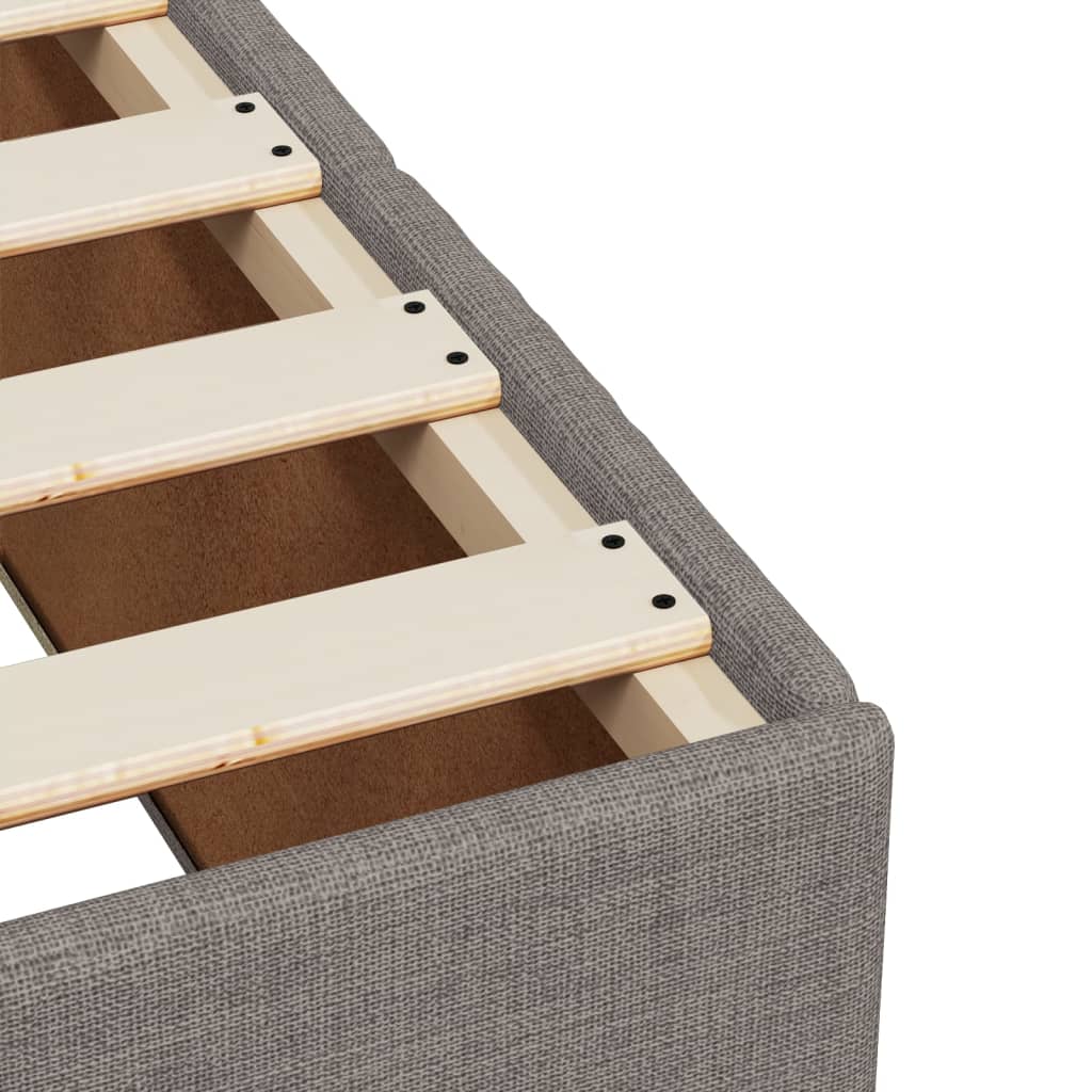 Box spring bed with mattress taupe 90x200 cm fabric