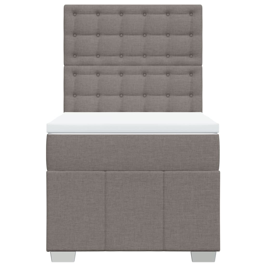 Box spring bed with mattress taupe 90x200 cm fabric