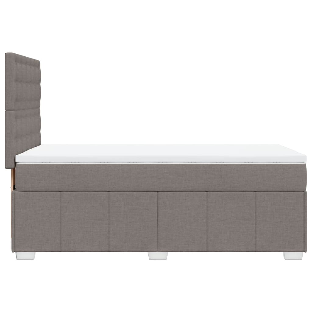 Box spring bed with mattress taupe 90x200 cm fabric