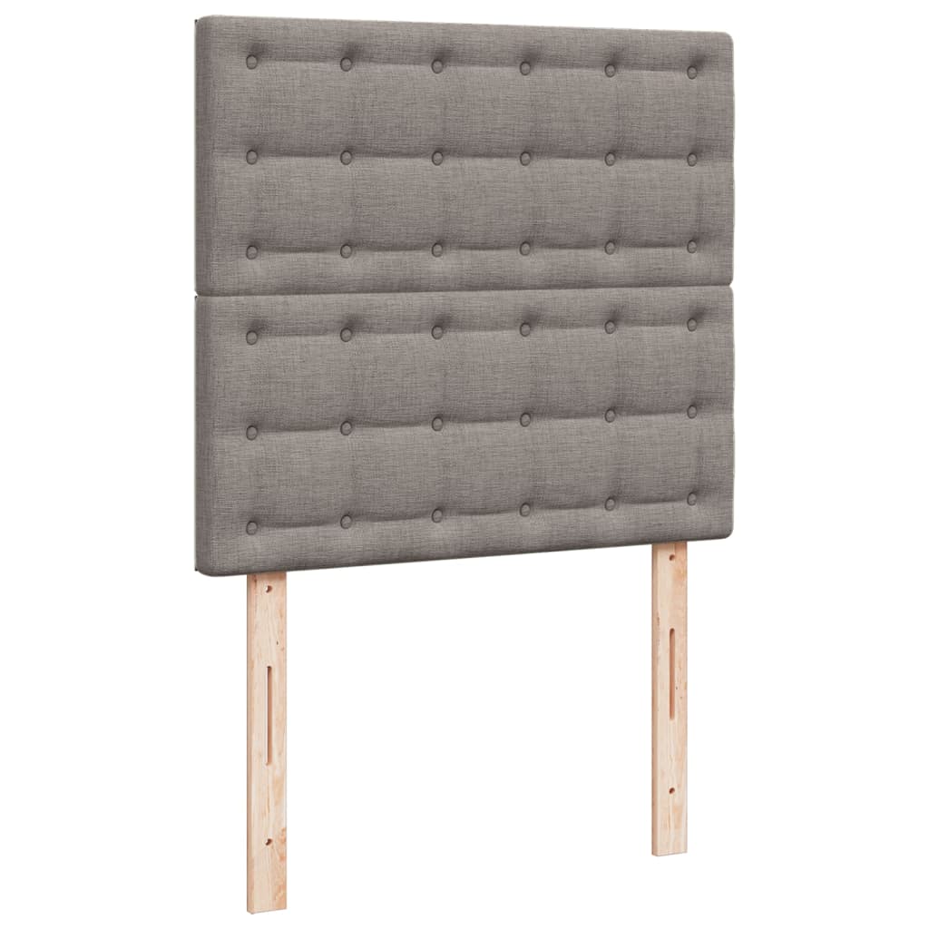Box spring bed with mattress taupe 90x200 cm fabric