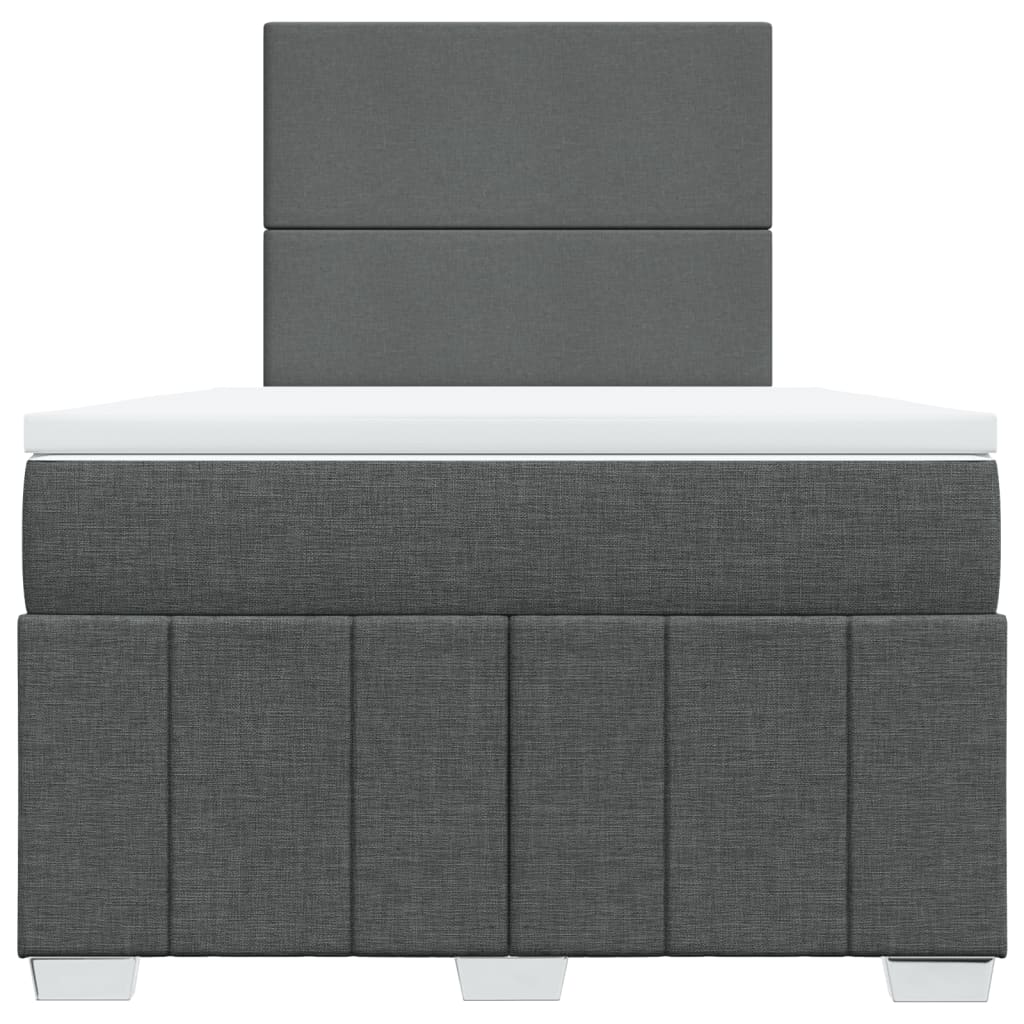 Boxspringbett mit Matratze Dunkelgrau 120x200 cm Stoff
