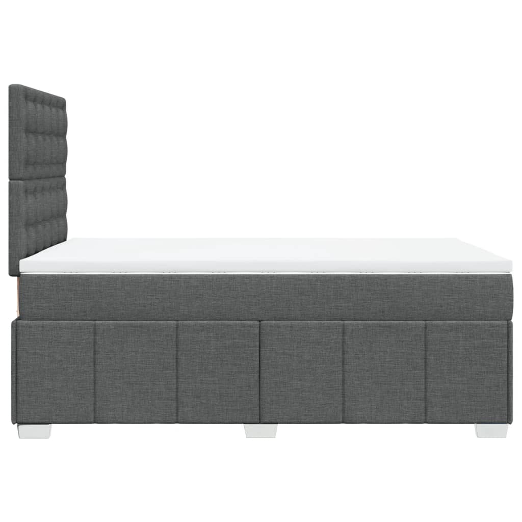 Boxspringbett mit Matratze Dunkelgrau 120x200 cm Stoff