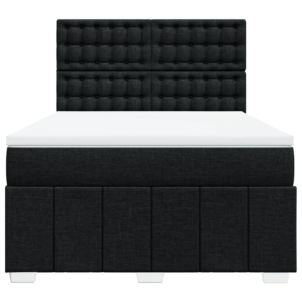Boxspringbett mit Matratze Schwarz 140x190 cm Stoff