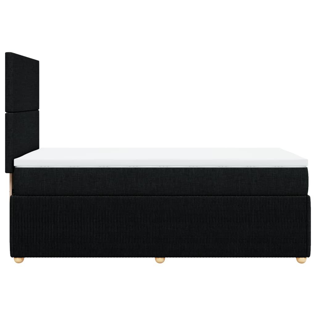 Box spring bed with mattress black 80x200 cm fabric