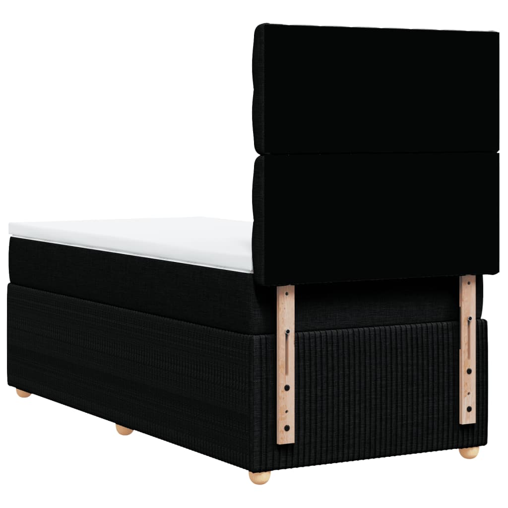 Box spring bed with mattress black 80x200 cm fabric