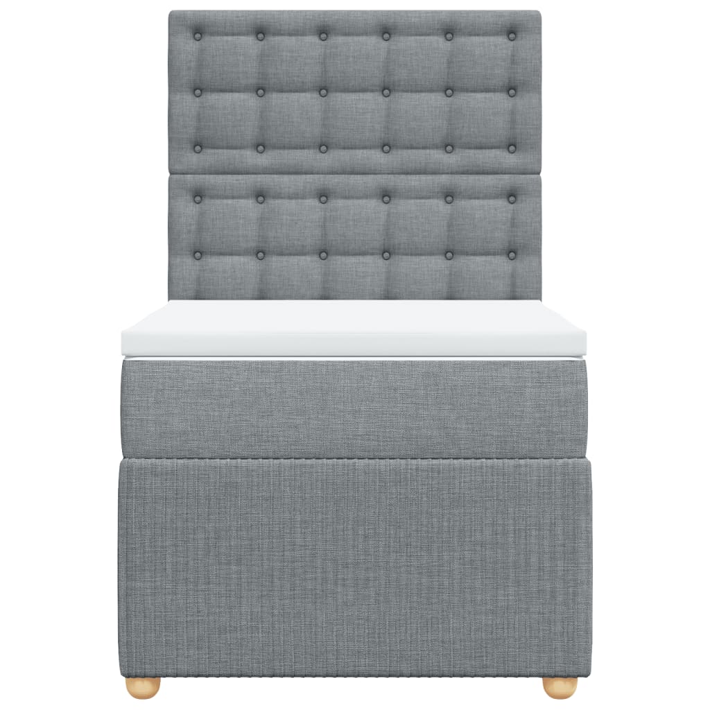 Boxspringbett mit Matratze Hellgrau 80x200 cm Stoff