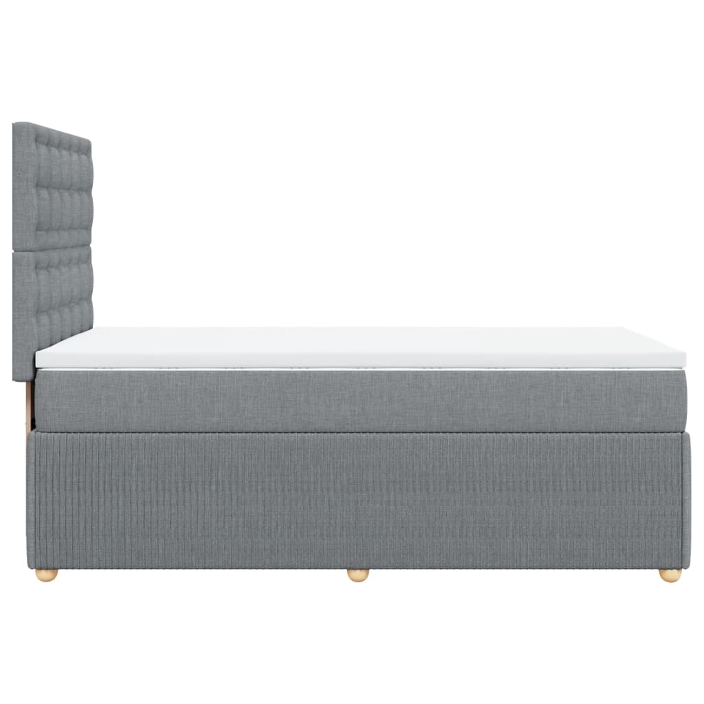 Boxspringbett mit Matratze Hellgrau 80x200 cm Stoff