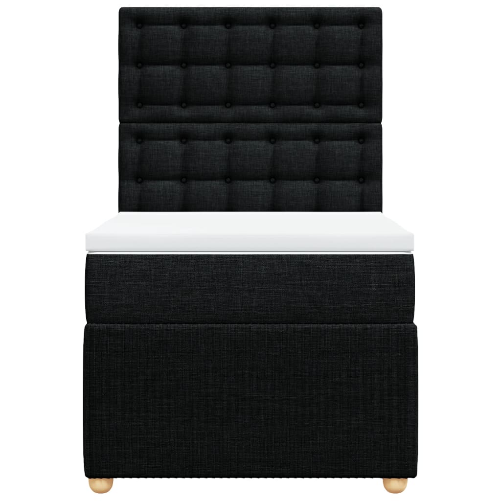 Box spring bed with mattress black 80x200 cm fabric