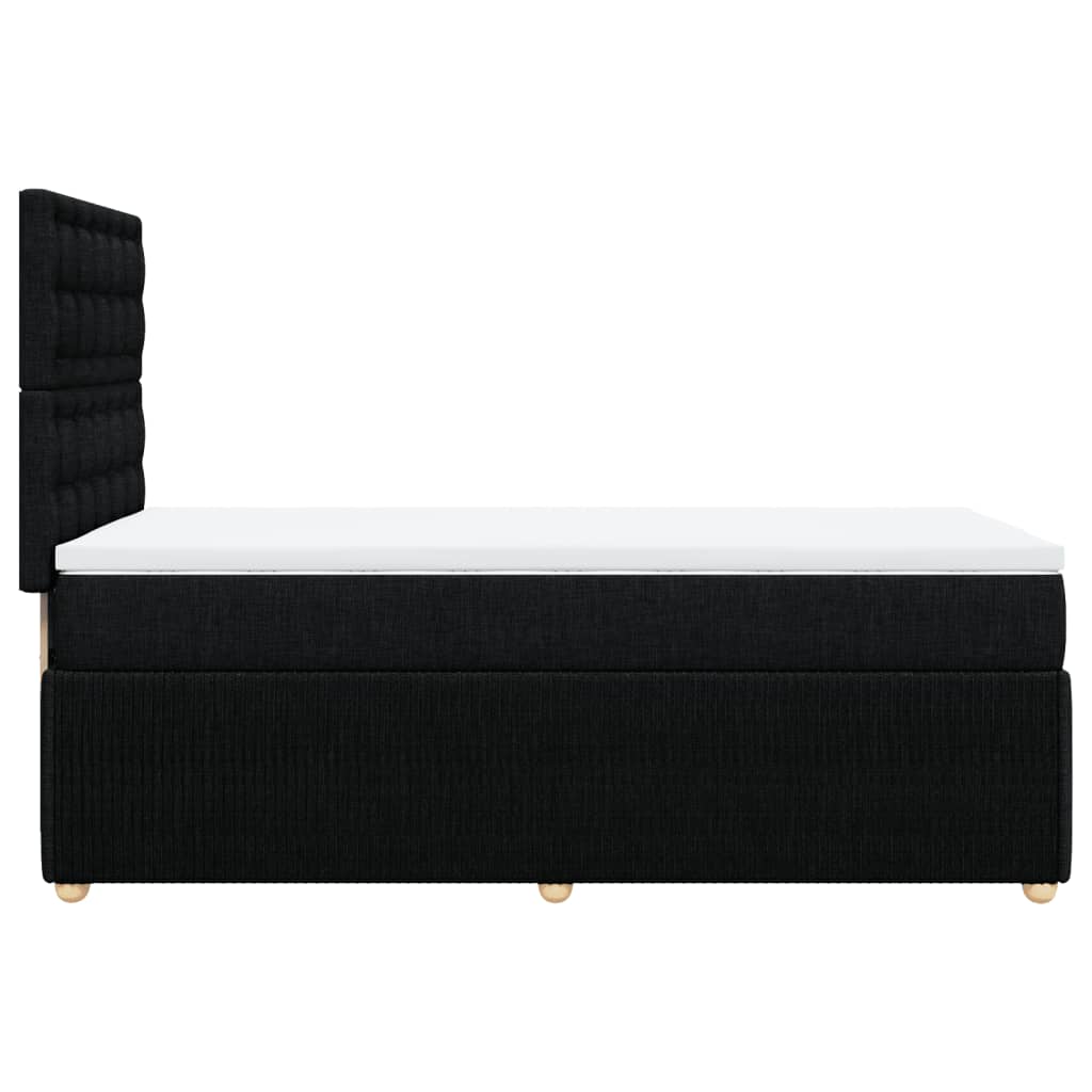 Box spring bed with mattress black 80x200 cm fabric
