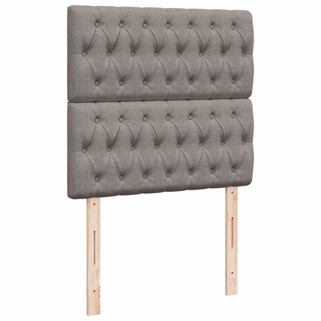 Box spring bed with mattress taupe 90x200 cm fabric
