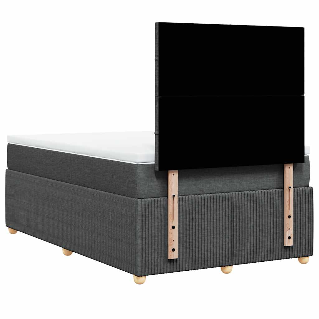 Boxspringbett mit Matratze Dunkelgrau 120x190 cm Stoff