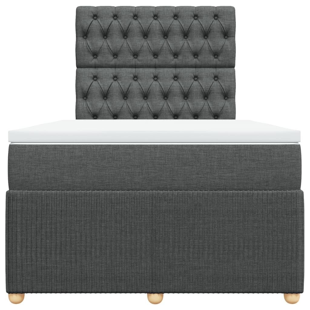 Boxspringbett mit Matratze Dunkelgrau 120x200 cm Stoff