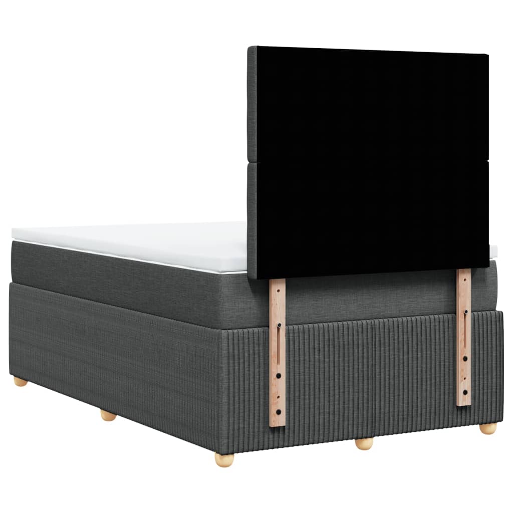 Boxspringbett mit Matratze Dunkelgrau 120x200 cm Stoff