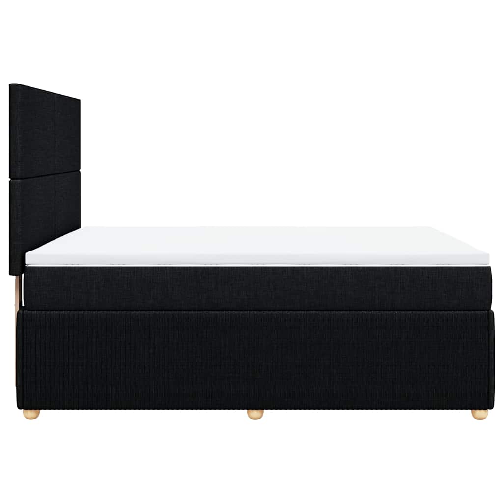 Box spring bed with mattress black 160x200 cm fabric