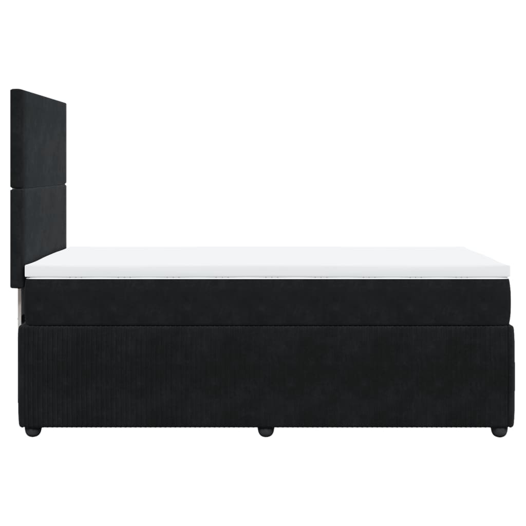 Box spring bed with mattress black 90x190 cm velvet