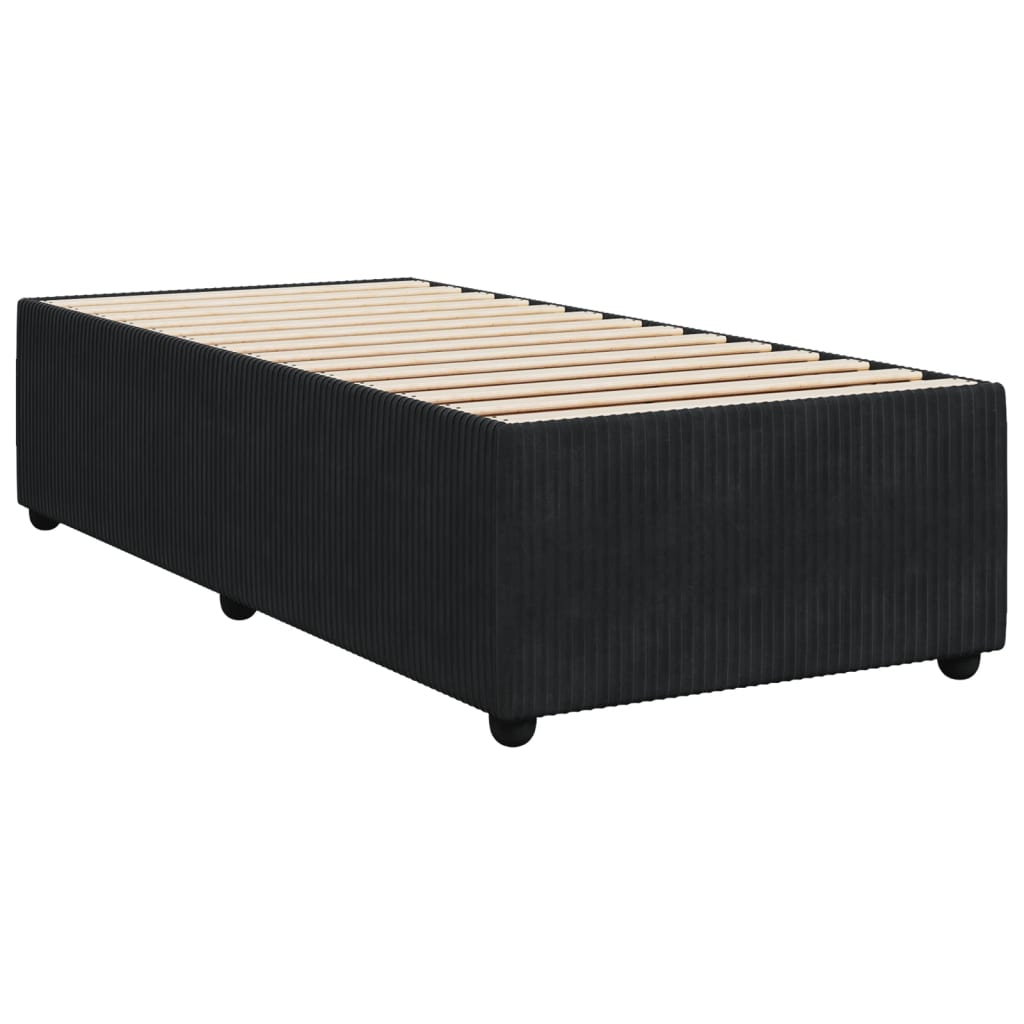 Box spring bed with mattress black 90x190 cm velvet