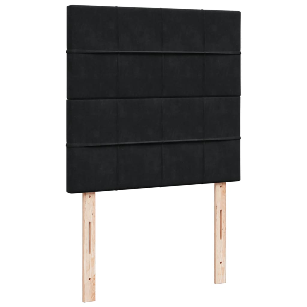 Box spring bed with mattress black 90x190 cm velvet