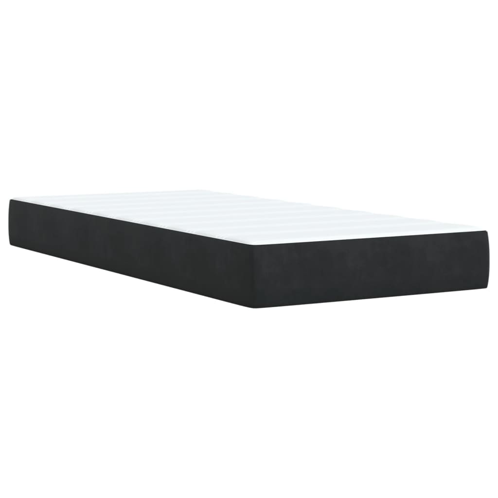 Box spring bed with mattress black 90x190 cm velvet