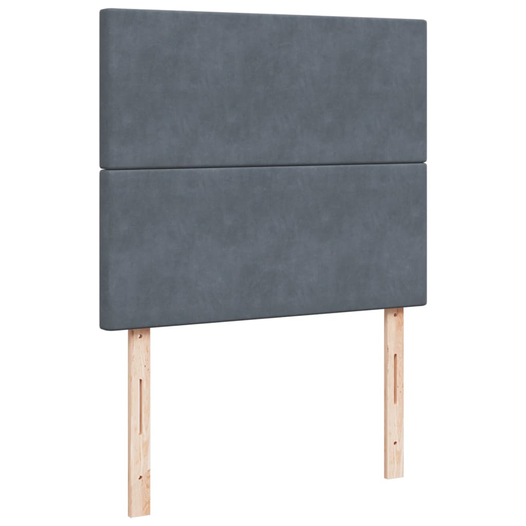 Lit à sommier tapissier avec matelas gris foncé 120x190 cm velours