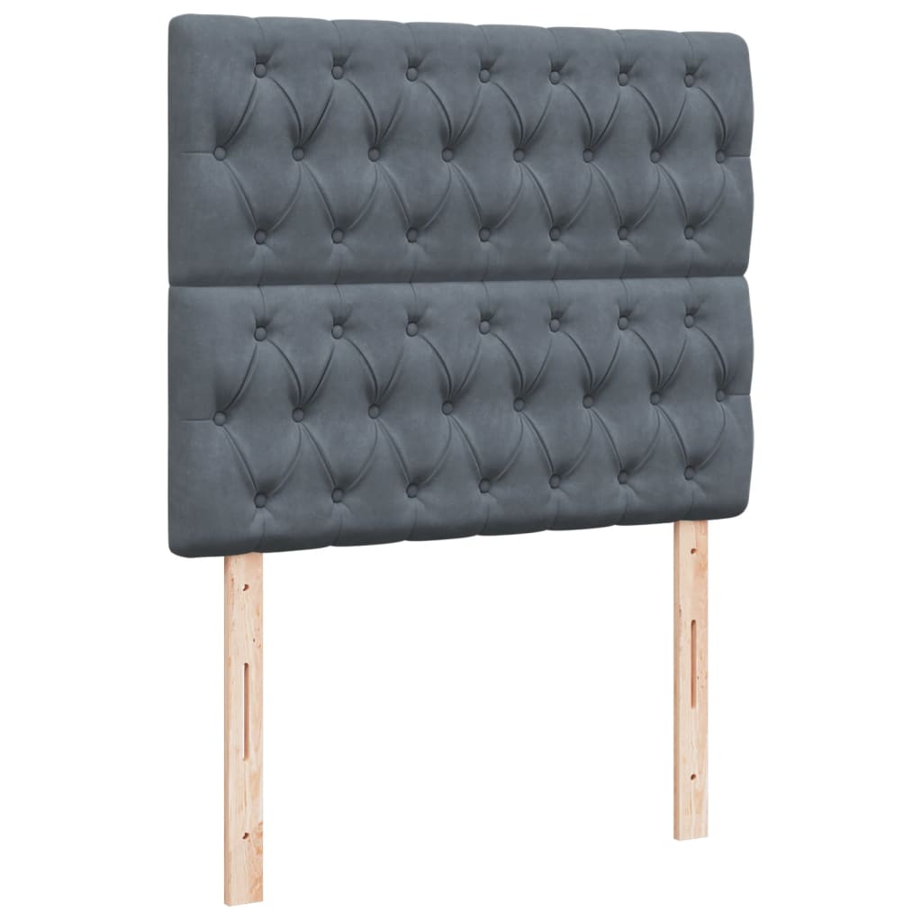 Lit à sommier tapissier avec matelas gris foncé 120x190 cm velours