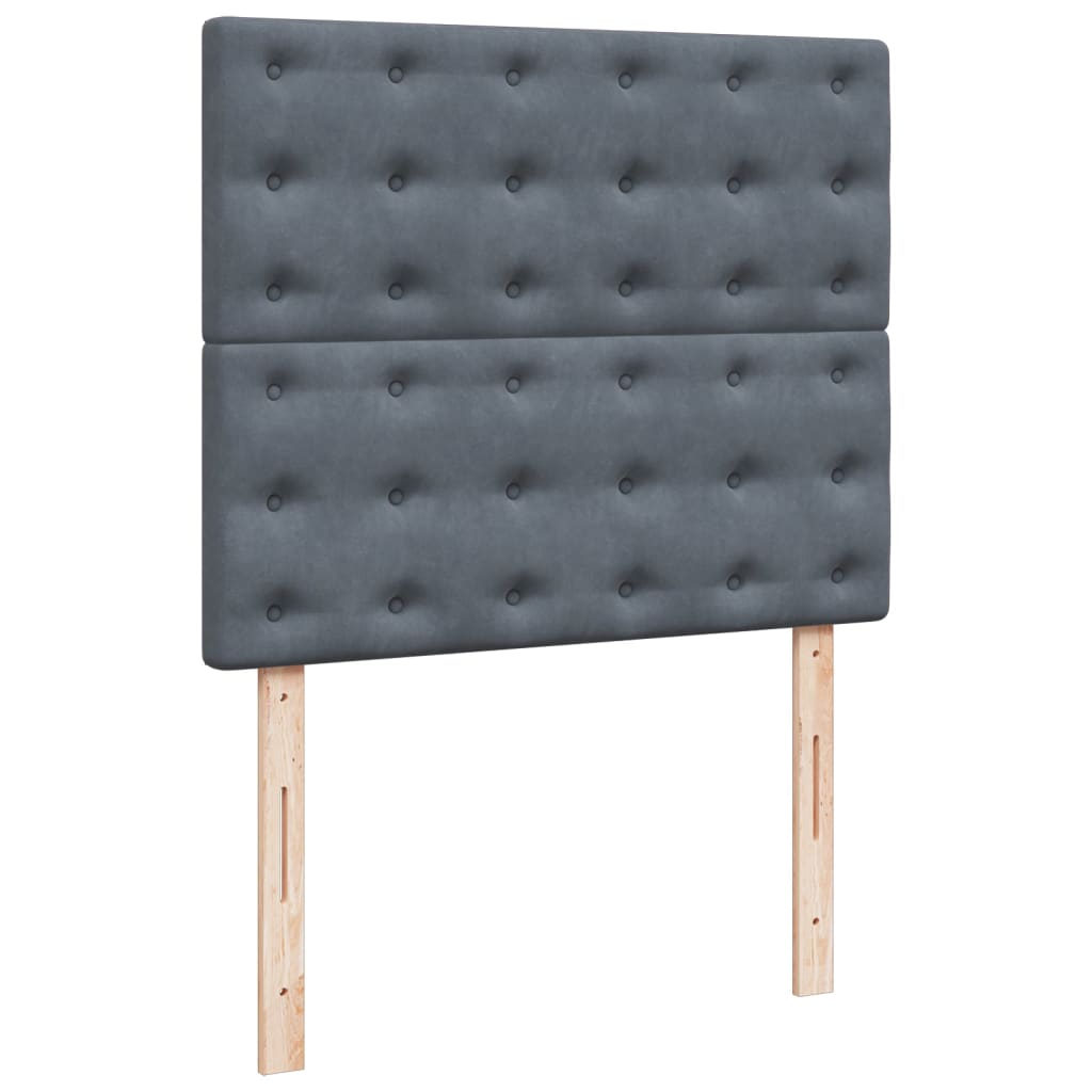 Lit à sommier tapissier avec matelas gris foncé 120x190 cm velours