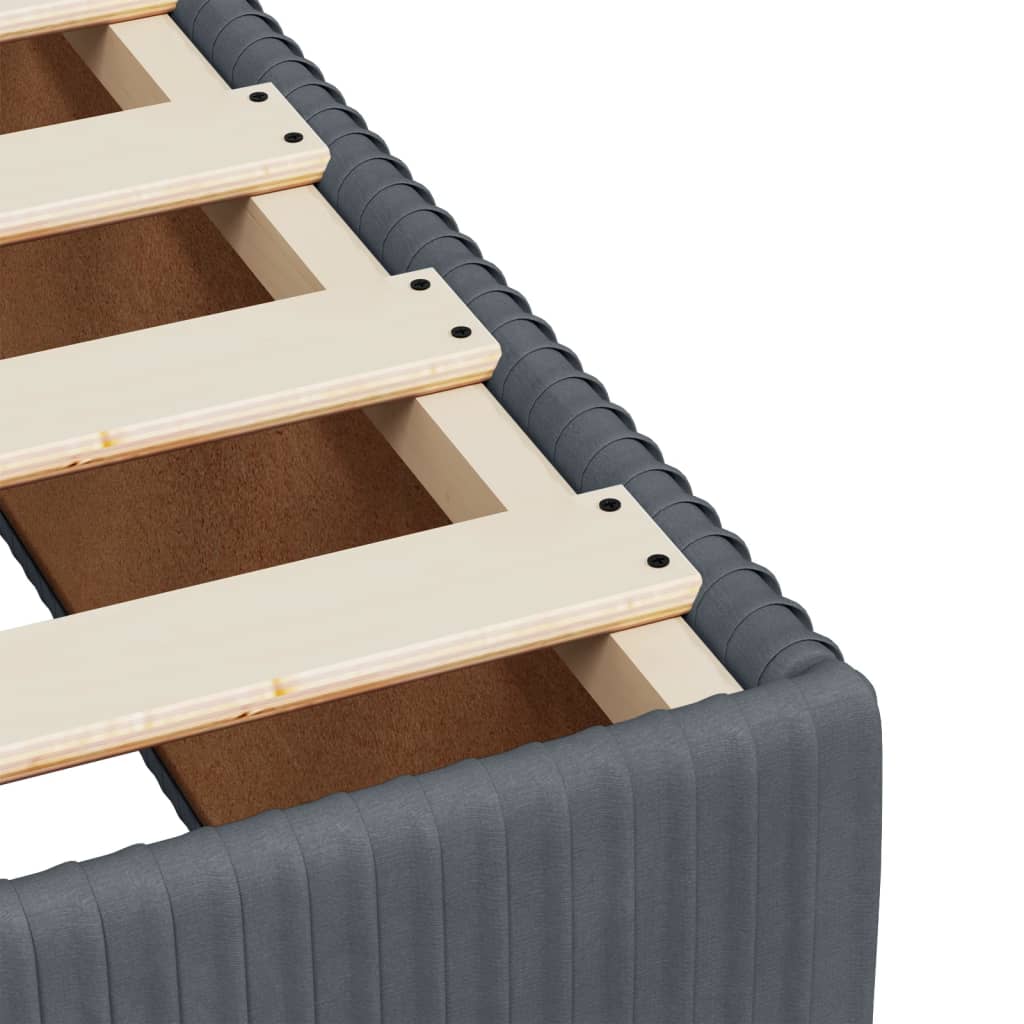 Lit à sommier tapissier avec matelas gris foncé 120x190 cm velours