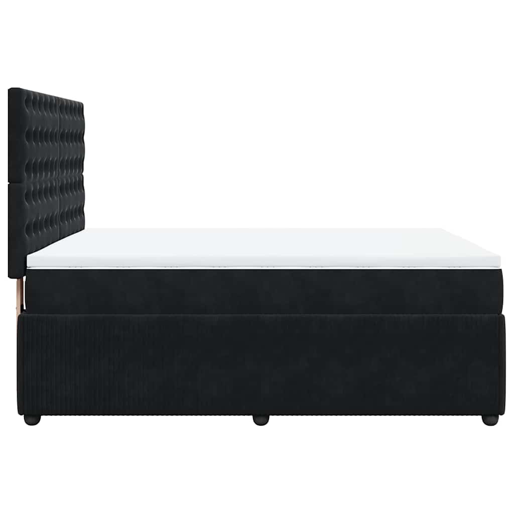Boxspringbett mit Matratze Schwarz 140x190 cm Samt