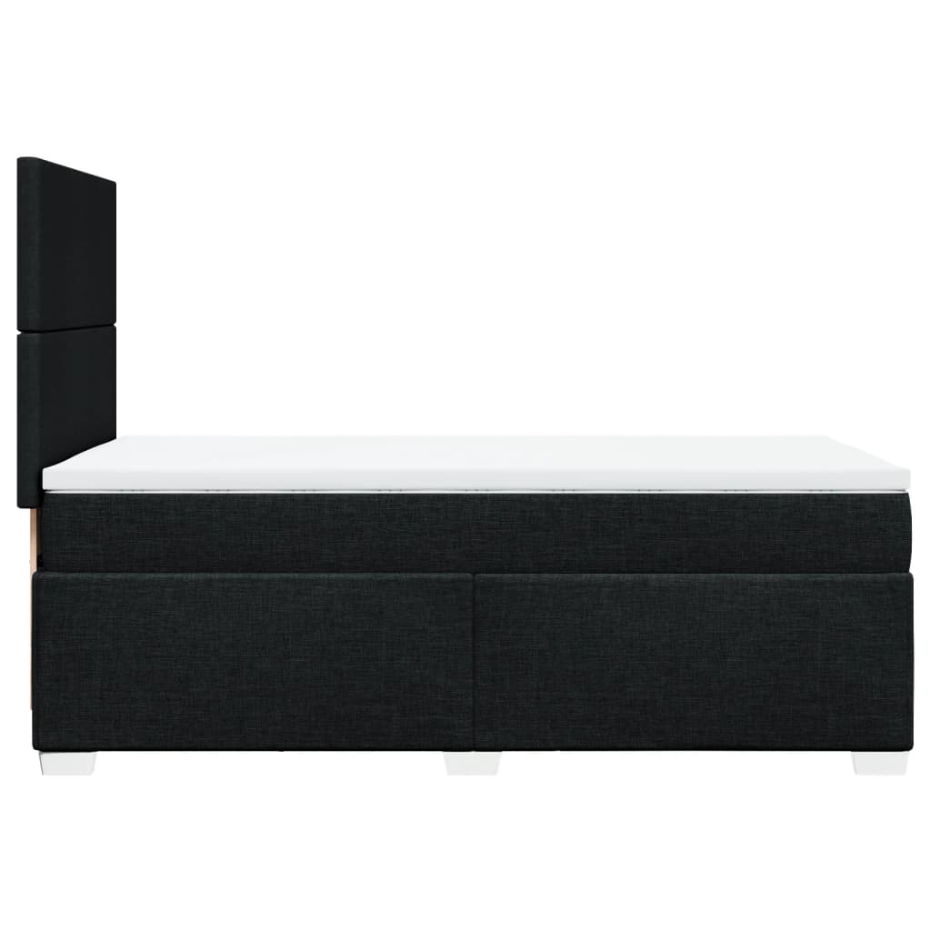 Lit à sommier tapissier avec matelas tissu noir 80x200 cm