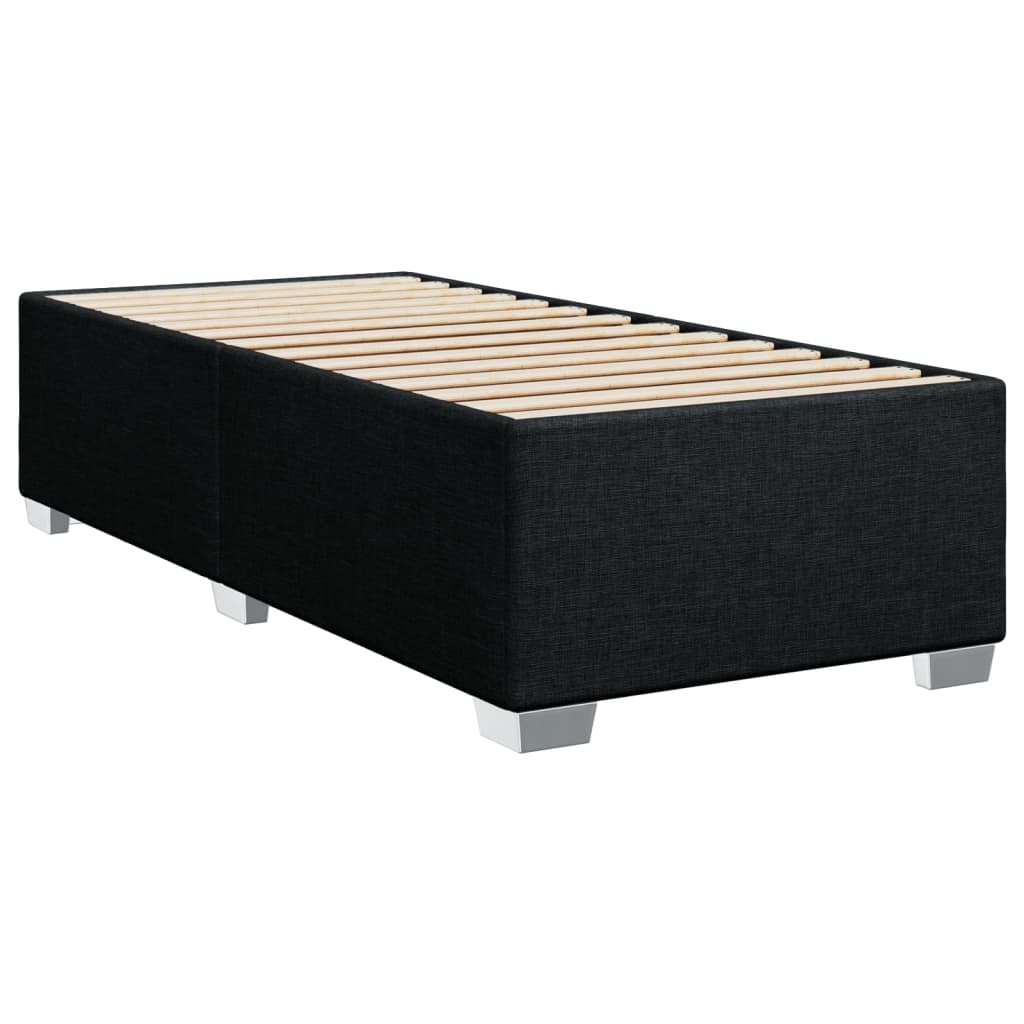 Lit à sommier tapissier avec matelas tissu noir 80x200 cm