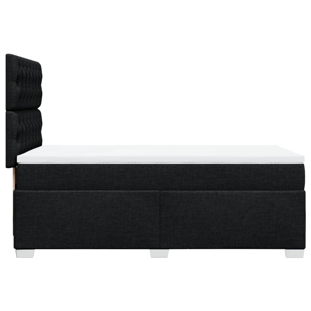 Box spring bed with mattress black 80x200 cm fabric