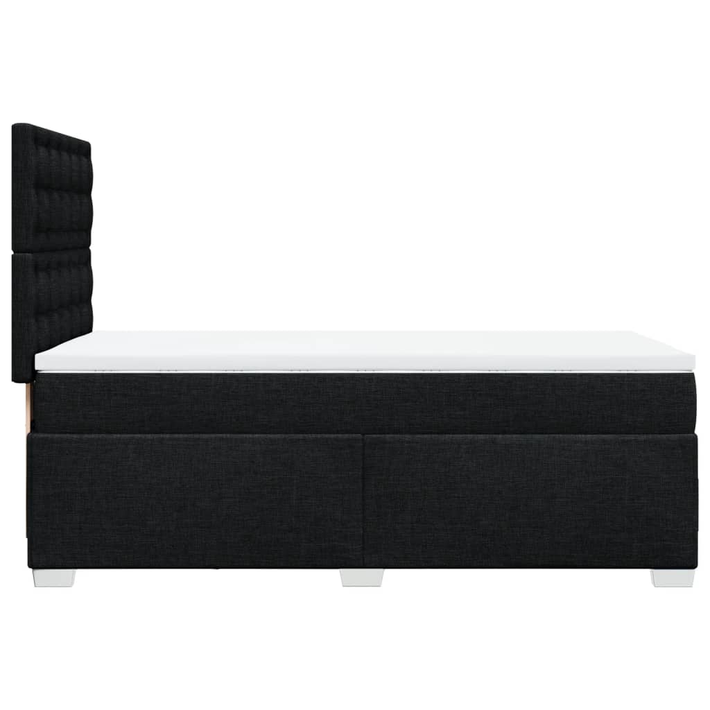 Lit à sommier tapissier avec matelas tissu noir 80x200 cm