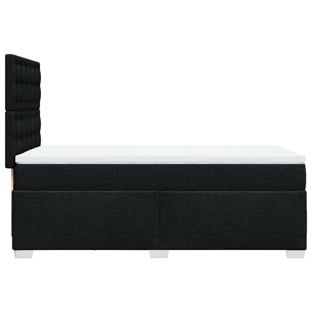 Lit sommier tapissier avec matelas tissu noir 90x190 cm
