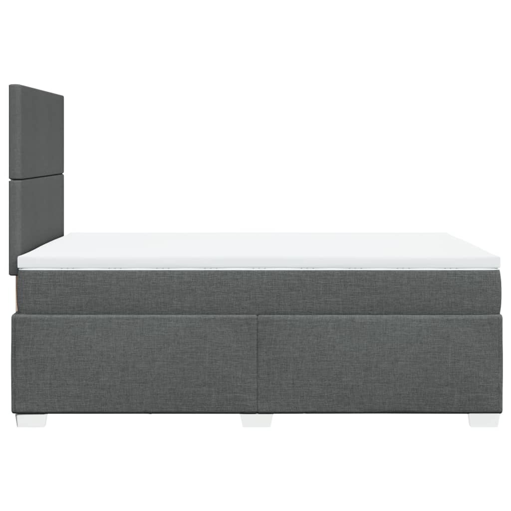 Lit à sommier tapissier avec matelas en tissu gris foncé 120x190 cm