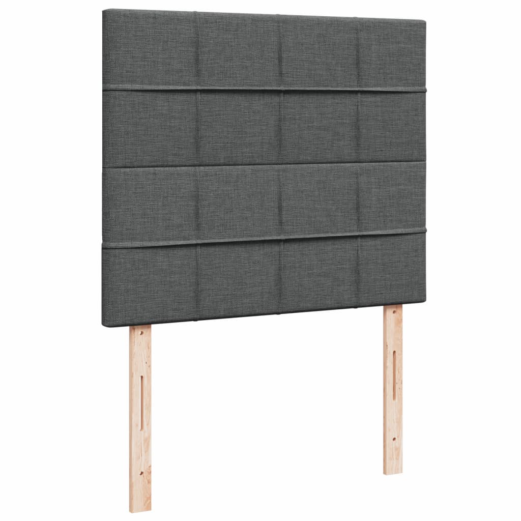 Lit à sommier tapissier avec matelas en tissu gris foncé 120x190 cm