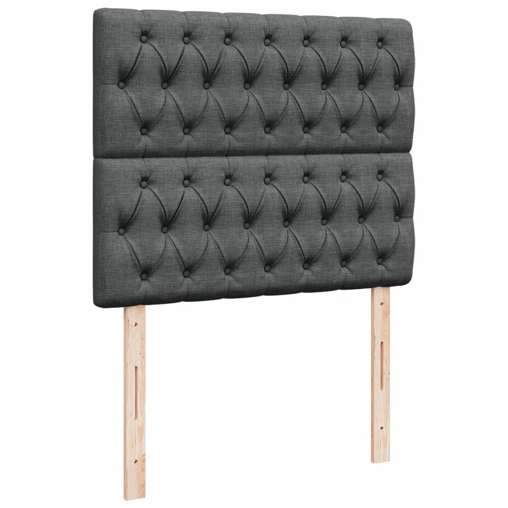 Lit à sommier tapissier avec matelas en tissu gris foncé 120x190 cm