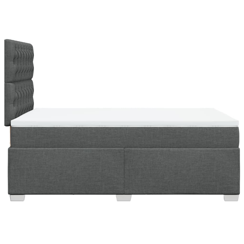 Lit à sommier tapissier avec matelas en tissu gris foncé 120x190 cm
